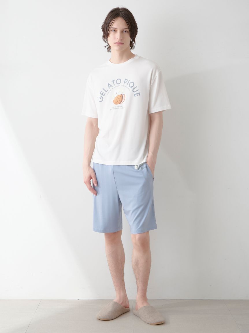 HOMME】レーヨンクッキーアイスサンドハーフパンツ(ハーフパンツ