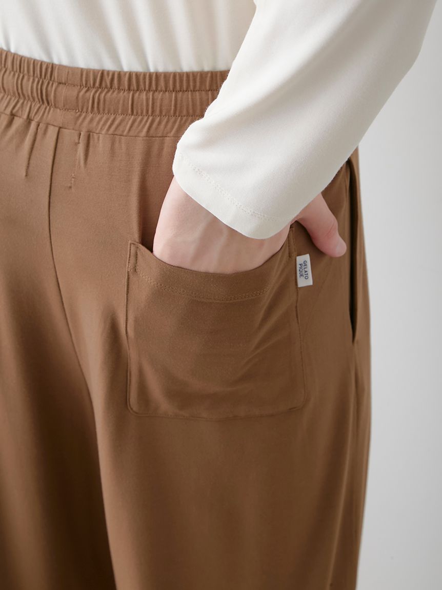 レーヨンロゴロンT&ロングパンツ gelato pique レーヨンロゴロングパンツ ピンク -ファッション