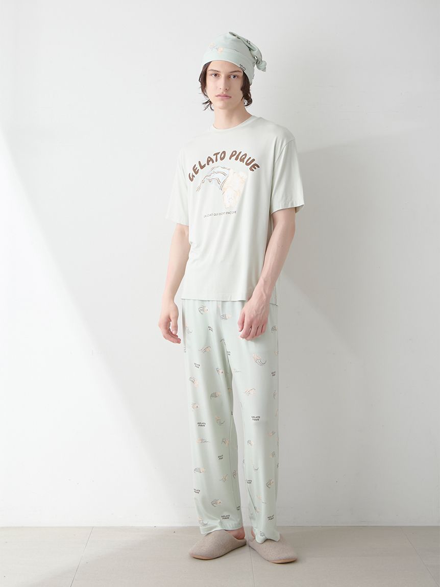 ジェラートピケ 福袋 A 2024 もこもこ ロングパンツ 長袖パーカー セット ONLINE限定】【HOMME】sleeping cat ワンポイントTシャツ＆総柄