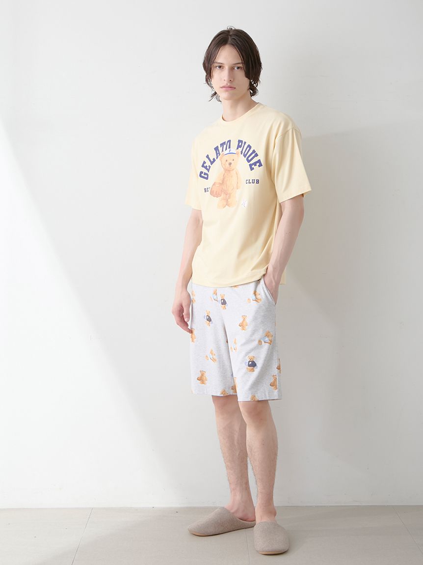 HOMME】スポーティーベア総柄ハーフパンツ(ハーフパンツ