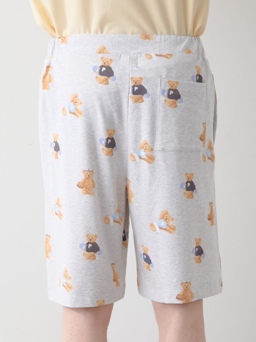 ジェラートピケ スポーティーベアTシャツ&総柄ハーフパンツセット ONLINE限定】【HOMME】スポーティーベアワンポイントTシャツ＆総