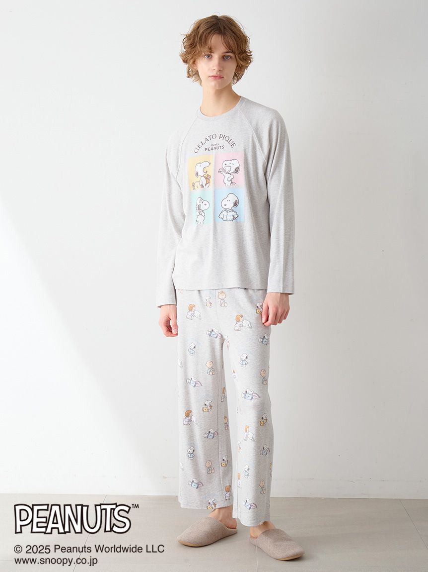 PEANUTS】【HOMME】オリジナルアート 総柄ロングパンツ(ロングパンツ