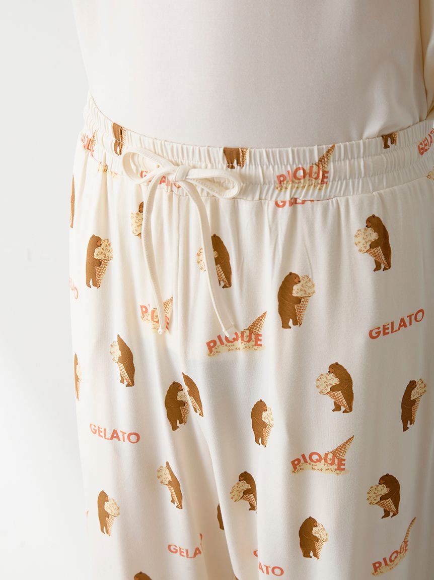 HOMME】レーヨンジェラートベア柄ロングパンツ(ロングパンツ)｜ルーム