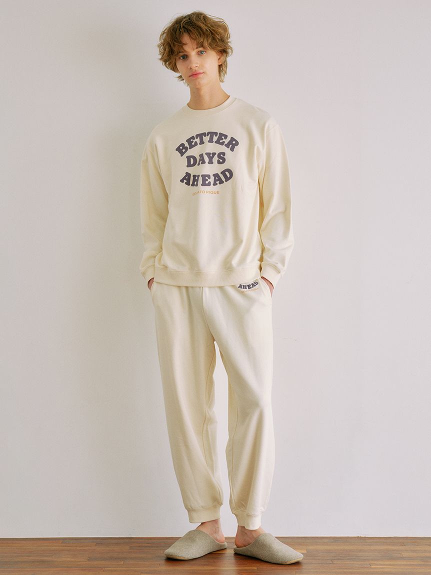 HOMME】裏毛プリントロングパンツ(ロングパンツ)｜ルームウェア