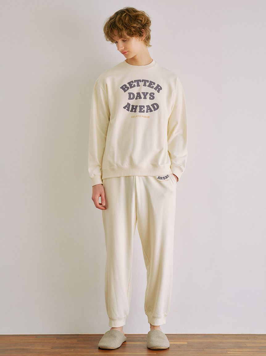 HOMME】裏毛プリントロングパンツ(ロングパンツ)｜ルームウェア