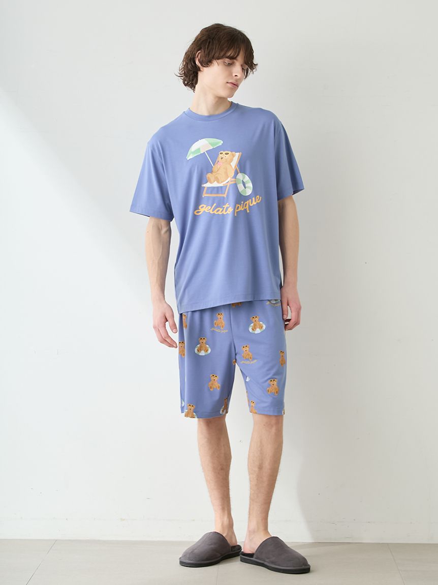 HOMME】【接触冷感】サマーベア柄ハーフパンツ(ハーフパンツ)｜ルーム