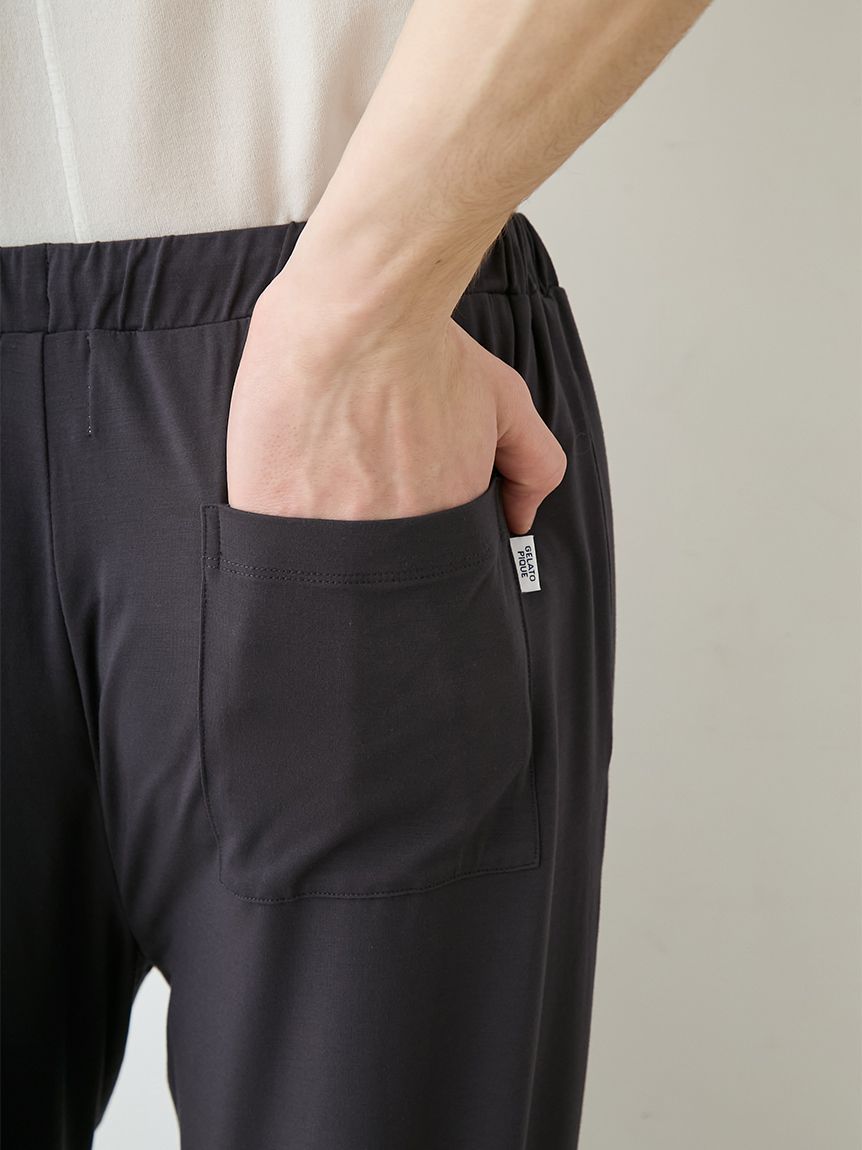 HOMME】【接触冷感】COOLレーヨンロゴロングパンツ(ロングパンツ