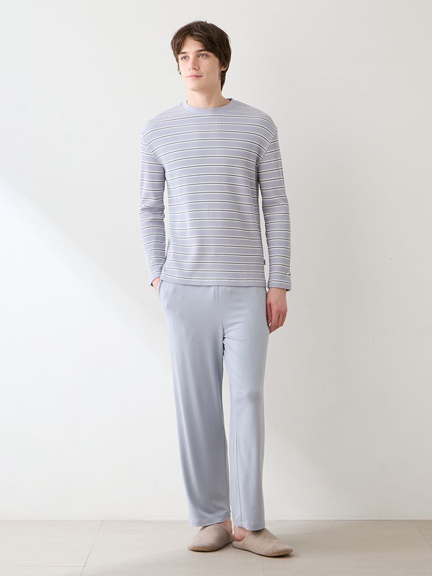 HOMME】クールレーヨンロゴロングパンツ(ロングパンツ)｜ルームウェア