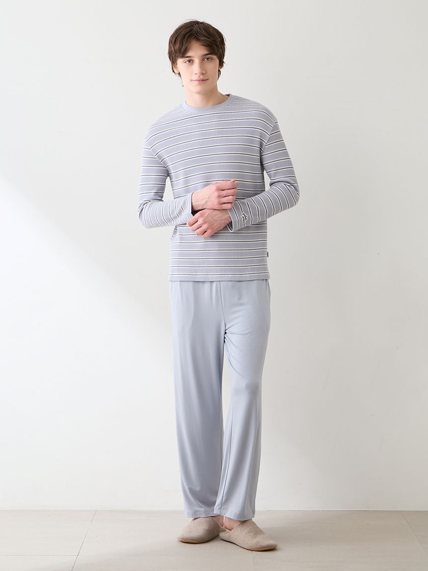 HOMME】クールレーヨンロゴロングパンツ(ロングパンツ)｜ルームウェア