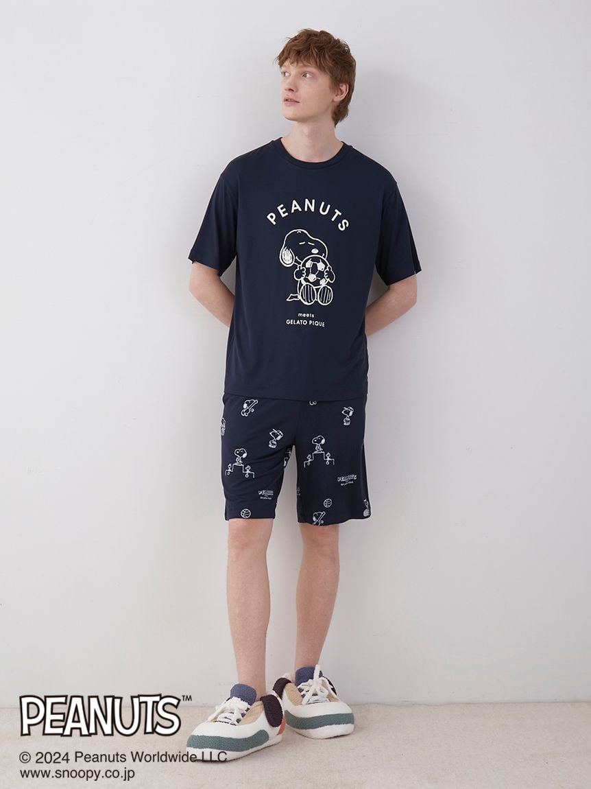 【PEANUTS】【HOMME】ワンポイントTシャツ | PMCT242224