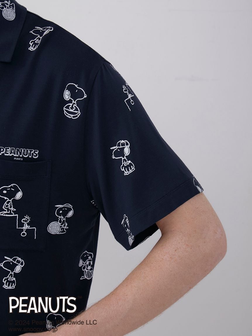 【PEANUTS】【HOMME】総柄プリントシャツ | PMCT242230