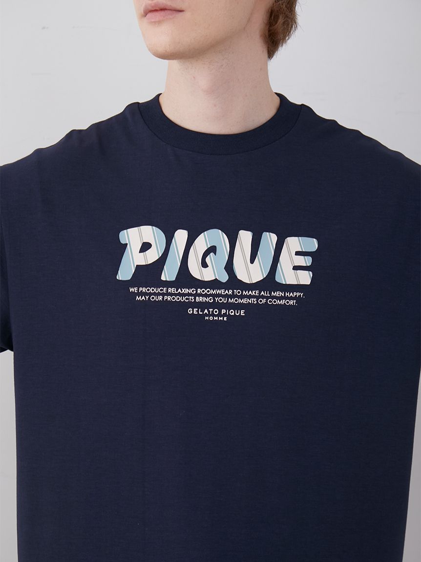 【接触冷感】【HOMME】ワンポイントロゴレーヨンTシャツ | PMCT242941