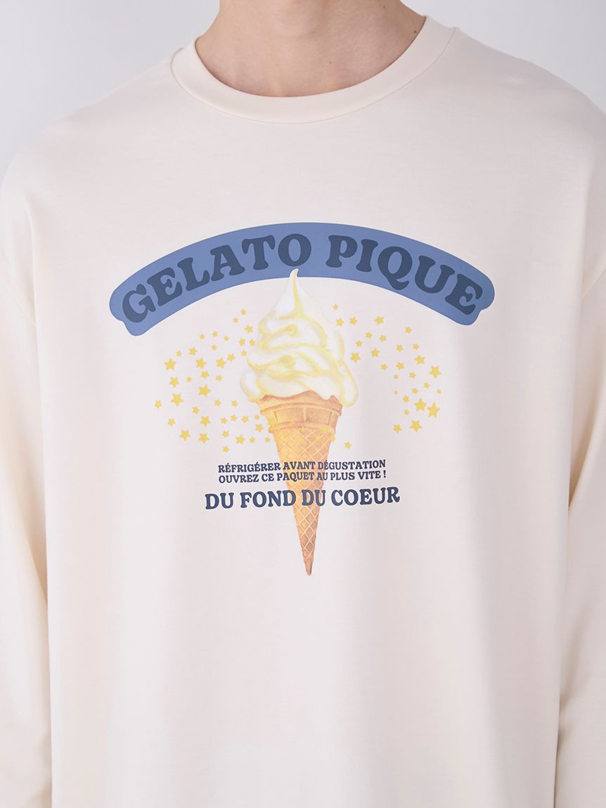 HOMME】ワンポイントソフトクリーム柄ロンT(カットソー・Tシャツ)｜ルームウェア・パジャマ通販のgelatopique（ジェラートピケ）公式サイト