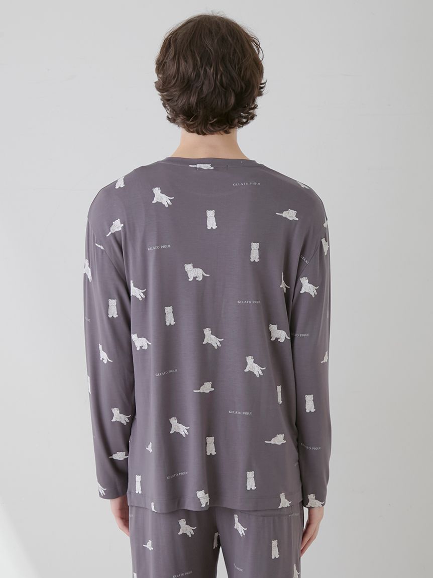 【ONLINE限定】【HOMME】ホワイトタイガー柄ロンT | PMCT251247