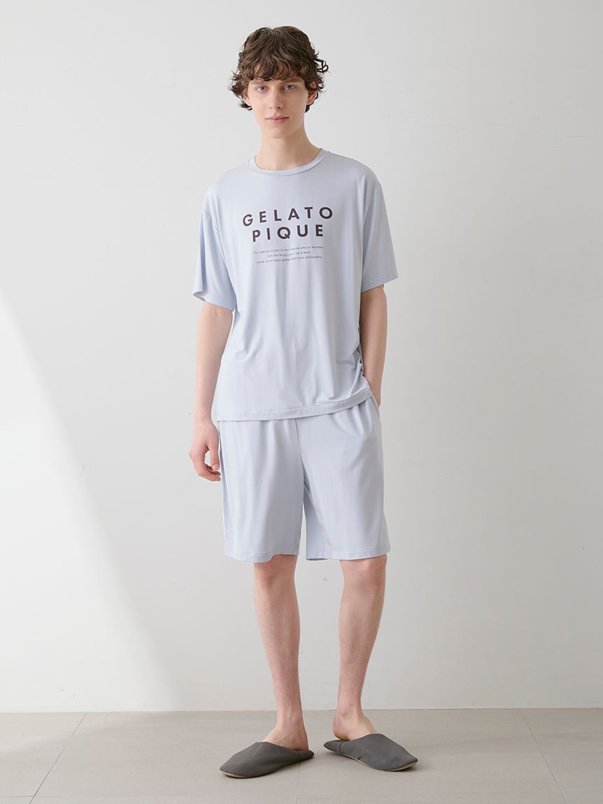 接触冷感】COOLレーヨンロゴTシャツ(カットソー・Tシャツ