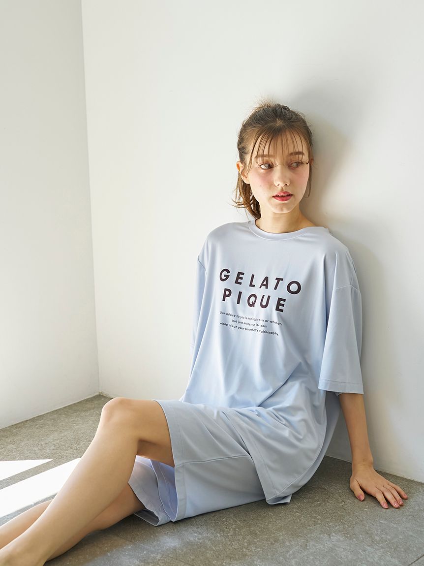 接触冷感】COOLレーヨンロゴTシャツ(カットソー・Tシャツ