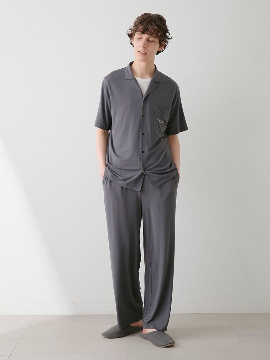 ジェラート ピケ クールレーヨン シャツ・パンツ 上下セット HOMME】【接触冷感】COOLレーヨンシャツ(シャツ)｜ルームウェア