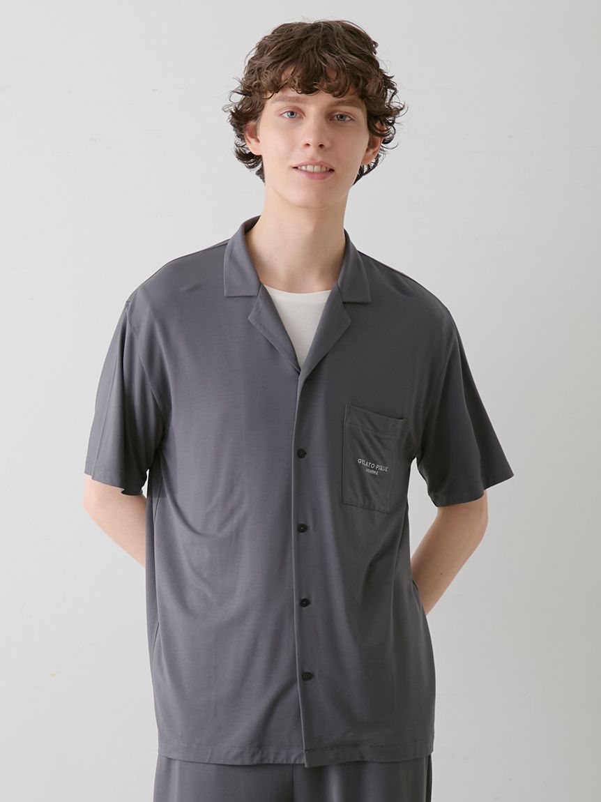 ジェラートピケ　接触冷感　COOLレーヨン　セット HOMME】【接触冷感】COOLレーヨンシャツ(シャツ)｜ルームウェア