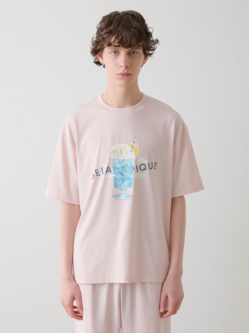 ジェラートピケCOOLレーヨン デザートロゴTシャツ＆ロングパンツ上下セット gelato pique ジェラートピケ 接触冷感 COOLレーヨンデザート