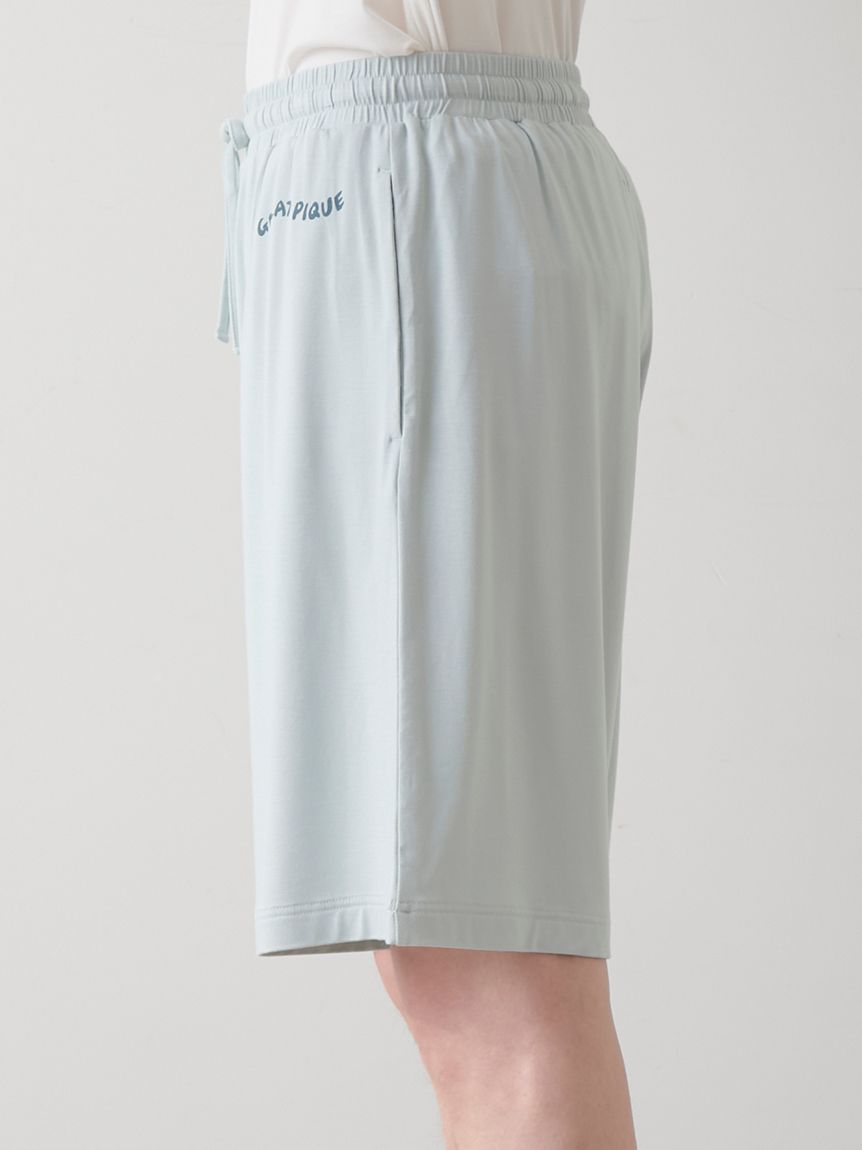 【HOMME】【接触冷感】レーヨン夏祭りプリントTシャツ&トハーフパンツセット