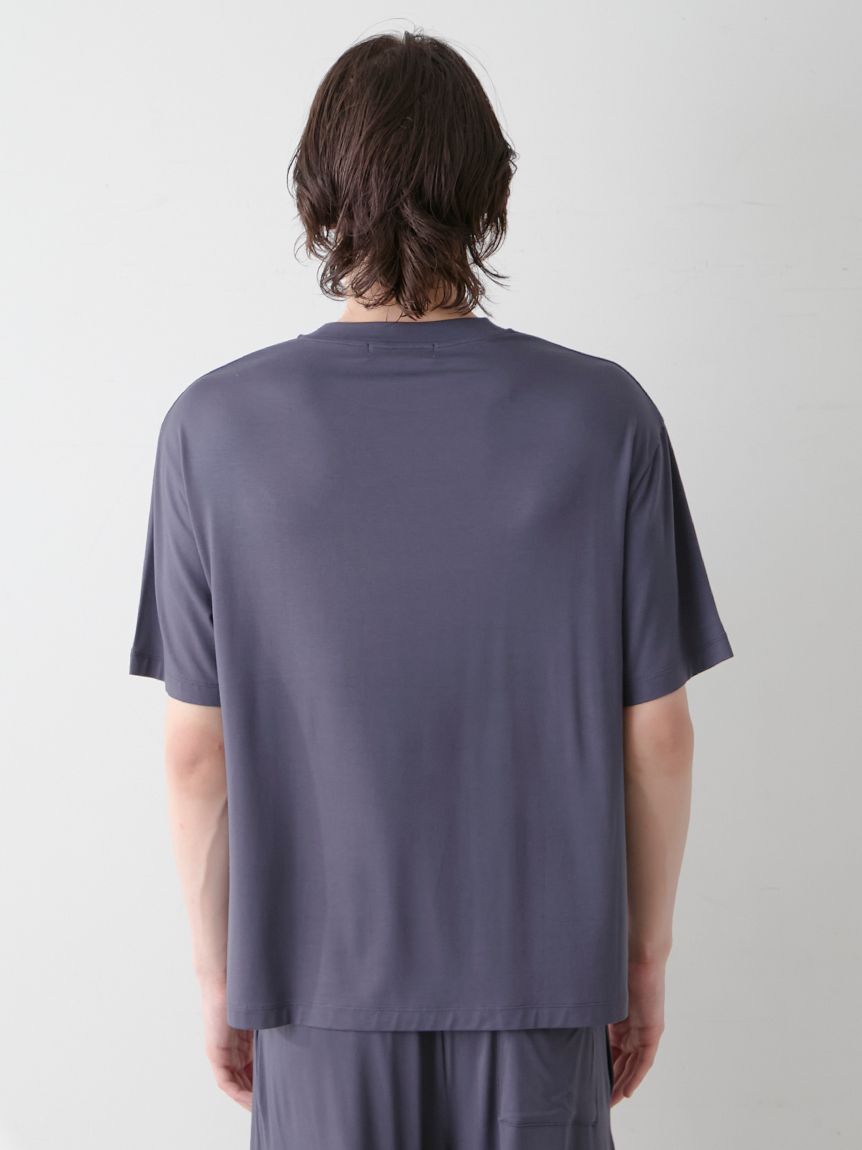 HOMME】【接触冷感】カラーレーヨンロゴTシャツ(カットソー・T
