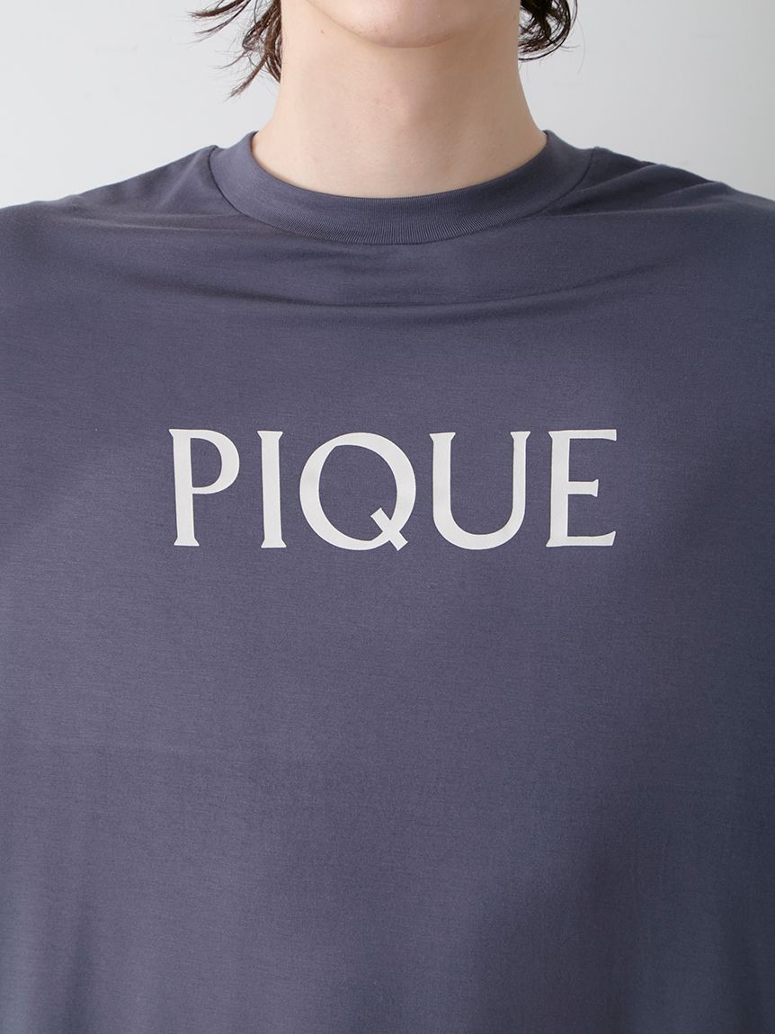 HOMME】【接触冷感】カラーレーヨンロゴTシャツ(カットソー・T