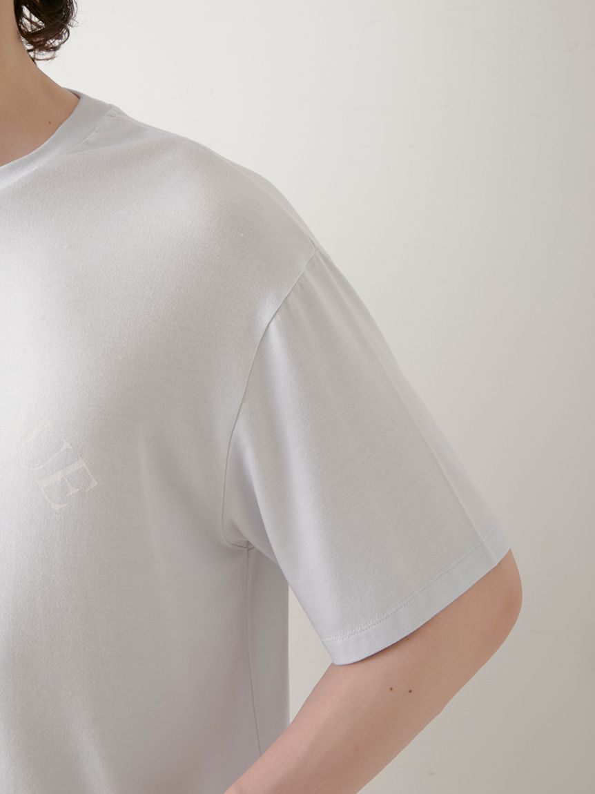 ① ジェラートピケ　シュナウザーワンポイントTシャツ&ロングパンツ　ライトグレー ② ジェラートピケ シュナウザーワンポイントTシャツ&ロング