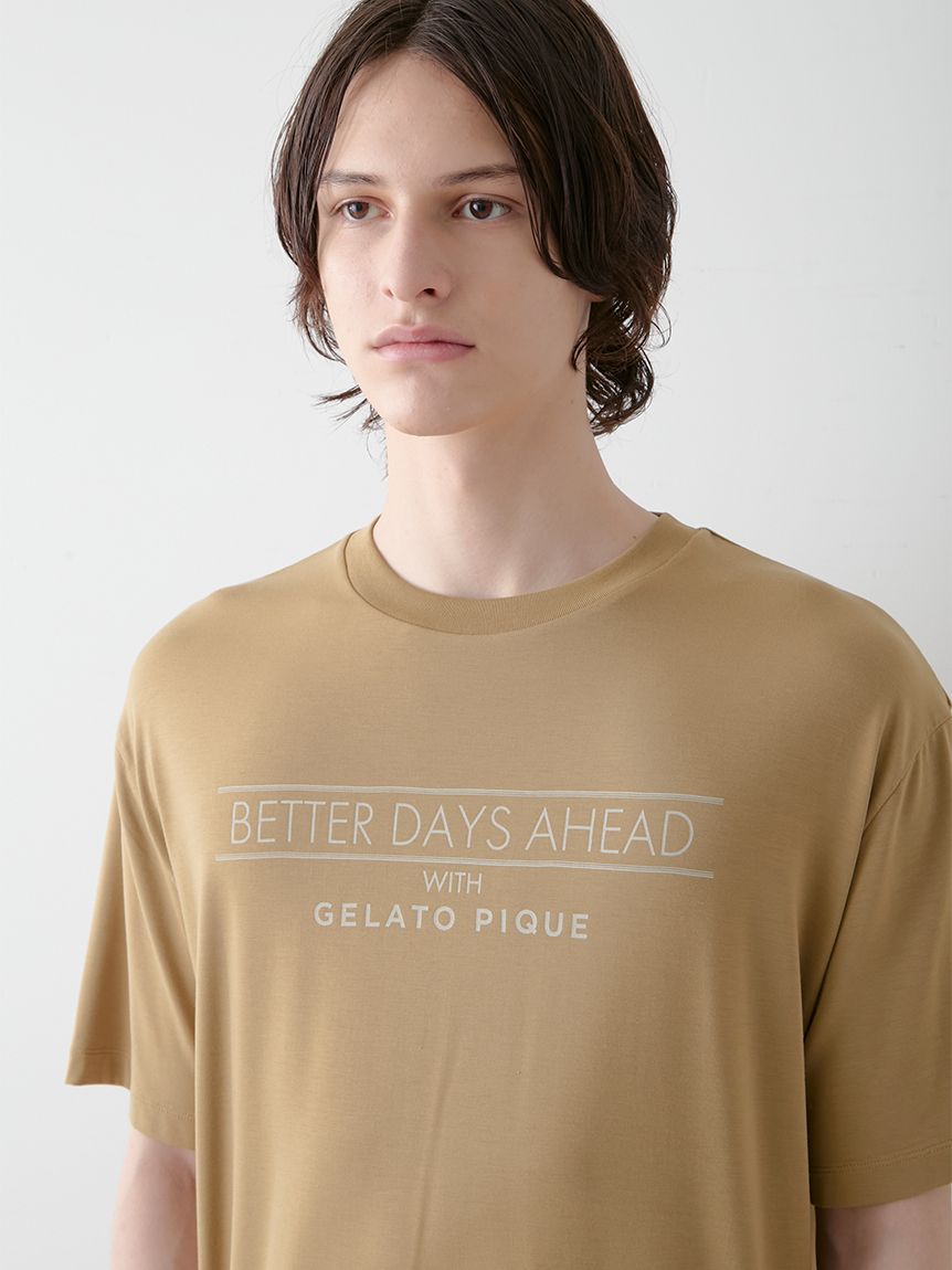 【HOMME】COOLレーヨンロゴTシャツ&ハーフパンツ HOMME】【接触冷感】レーヨンロゴ柄ハーフパンツ(ハーフパンツ