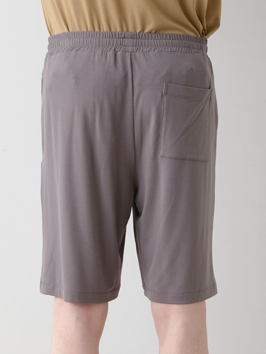 【接触冷感】レーヨンロゴワンポイントTシャツ& ハーフパンツ HOMME】【接触冷感】クールレーヨンロゴTシャツ＆ハーフパンツ