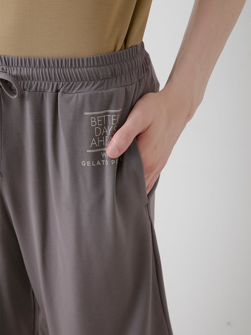 【接触冷感】レーヨンロゴワンポイントTシャツ& ハーフパンツ HOMME】【接触冷感】クールレーヨンロゴTシャツ＆ハーフパンツ