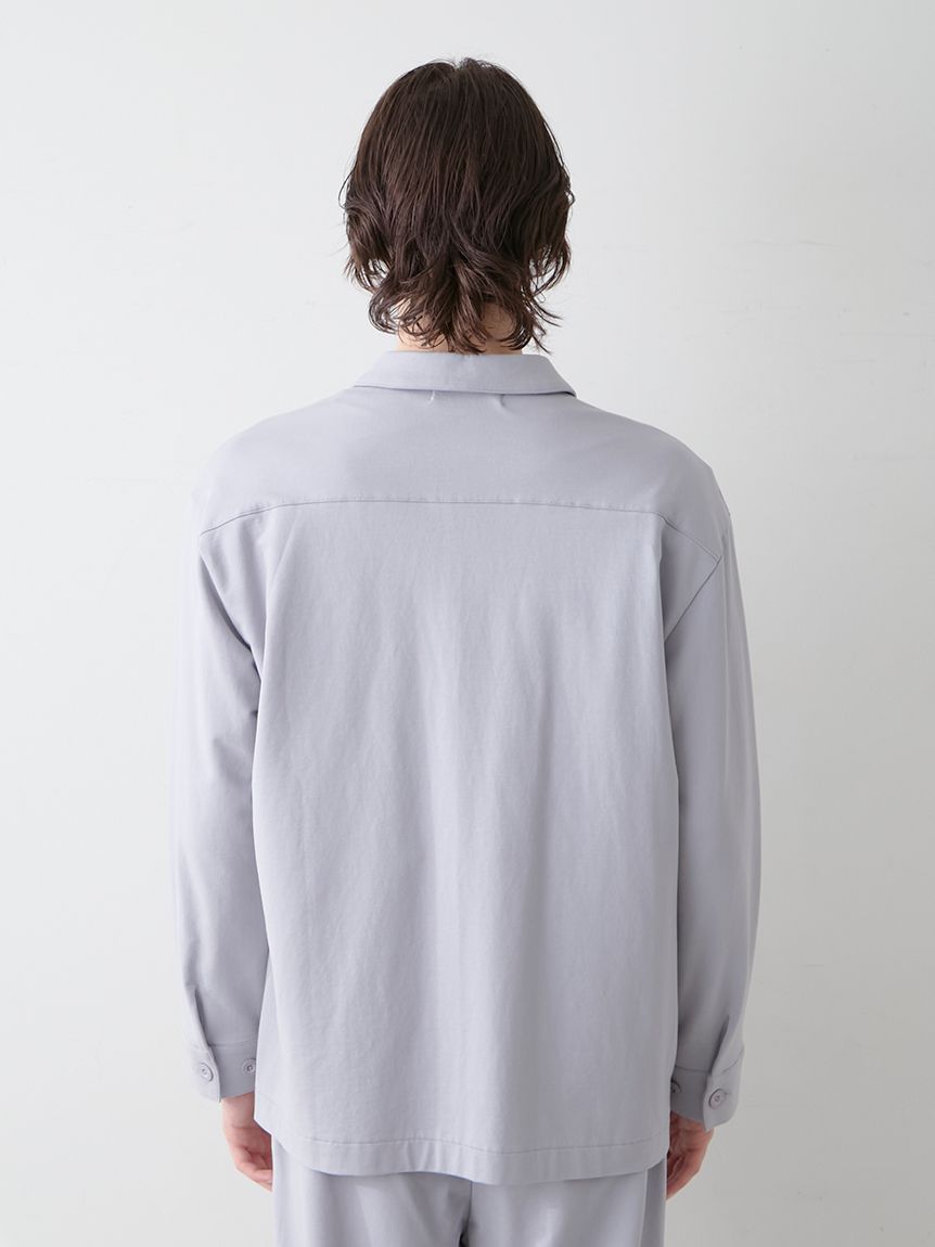 HOMME】ミニ裏毛ワンポイントロゴ刺繍シャツ(シャツ)｜ルームウェア