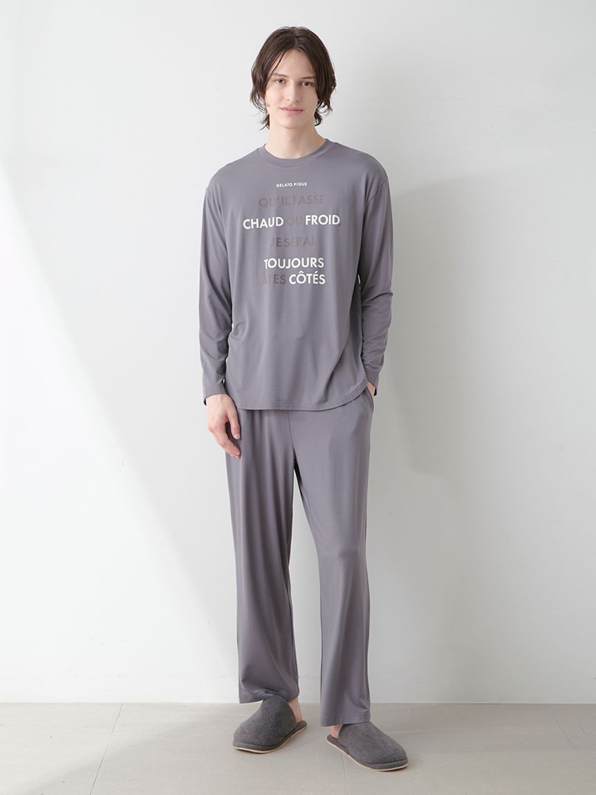 HOMME】カラーワンポイントシャツテールロンT(カットソー・Tシャツ