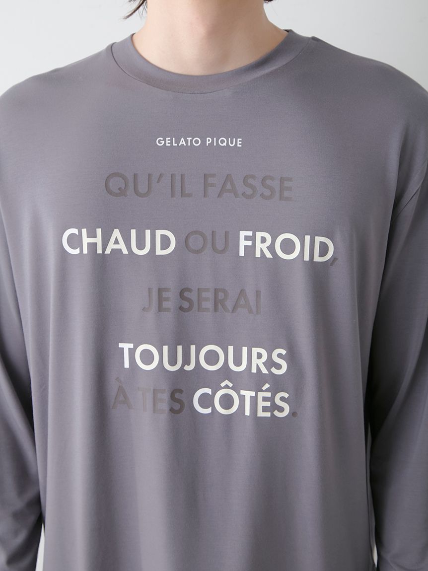 HOMME】カラーワンポイントシャツテールロンT(カットソー・Tシャツ