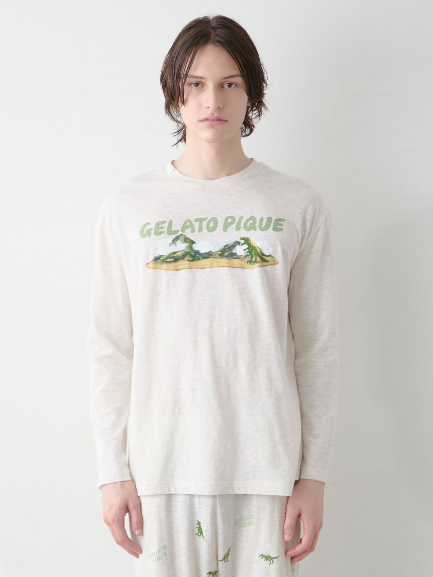 新品 ジェラートピケ ダイナソー柄ロンT &ロングパンツ 上下セット 新品 ジェラートピケ ダイナソー柄ロンT &ロングパンツ 上下セット