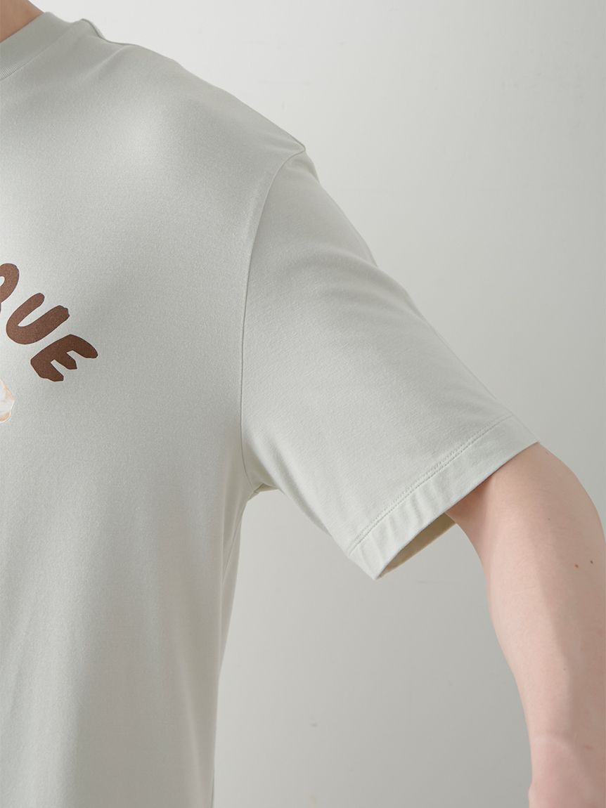 ONLINE限定】【HOMME】sleeping cat ワンポイントTシャツ＆総柄ロング