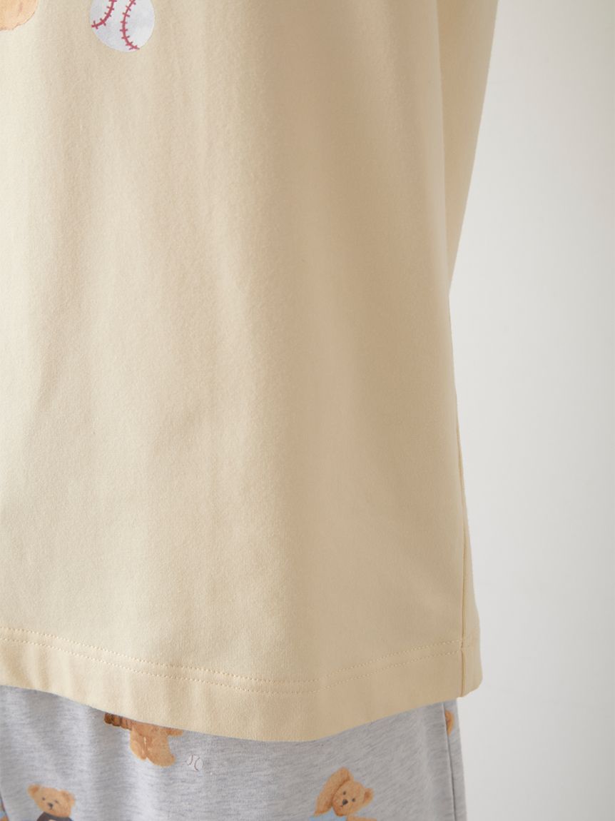 ジェラートピケ スポーティーベアTシャツ&総柄ハーフパンツセット ONLINE限定】スポーティーベアワンポイントTシャツ＆総柄ロング