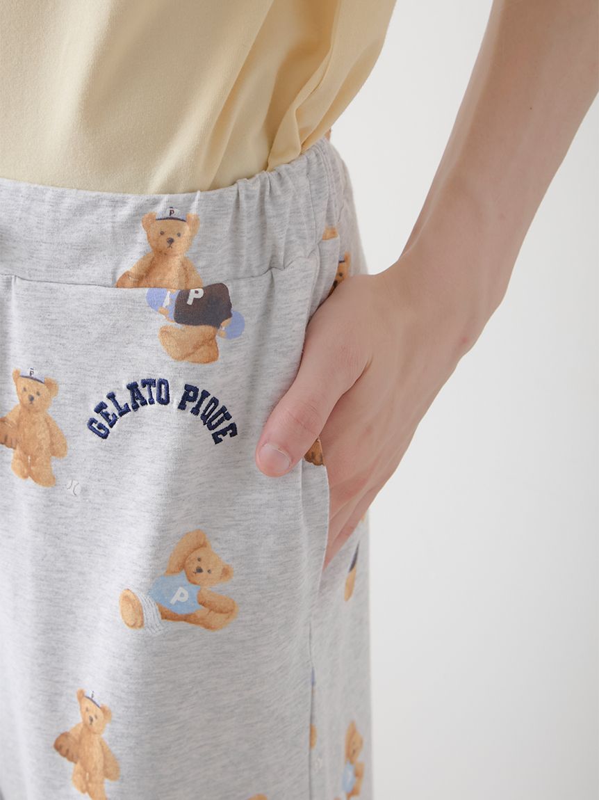 ジェラートピケ スポーティーベアTシャツ&総柄ハーフパンツセット ONLINE限定】スポーティーベアワンポイントTシャツ＆総柄