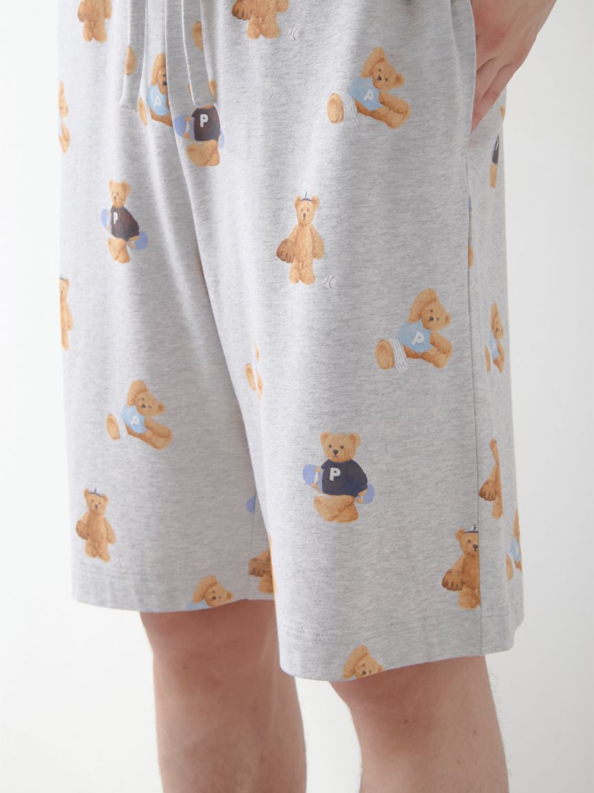 ジェラートピケ　piqueベア柄ワンポイントTシャツ　ロングパンツ上下　ベージュ WOMEN】ベアワンポイントTシャツ&ベア柄ロングパンツ | gelato