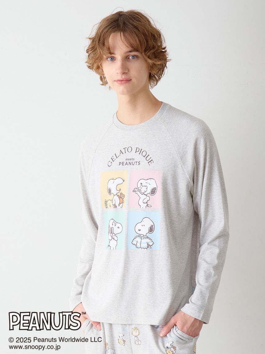 PEANUTS】【HOMME】オリジナルアート ワンポイントロンT(カットソー・T