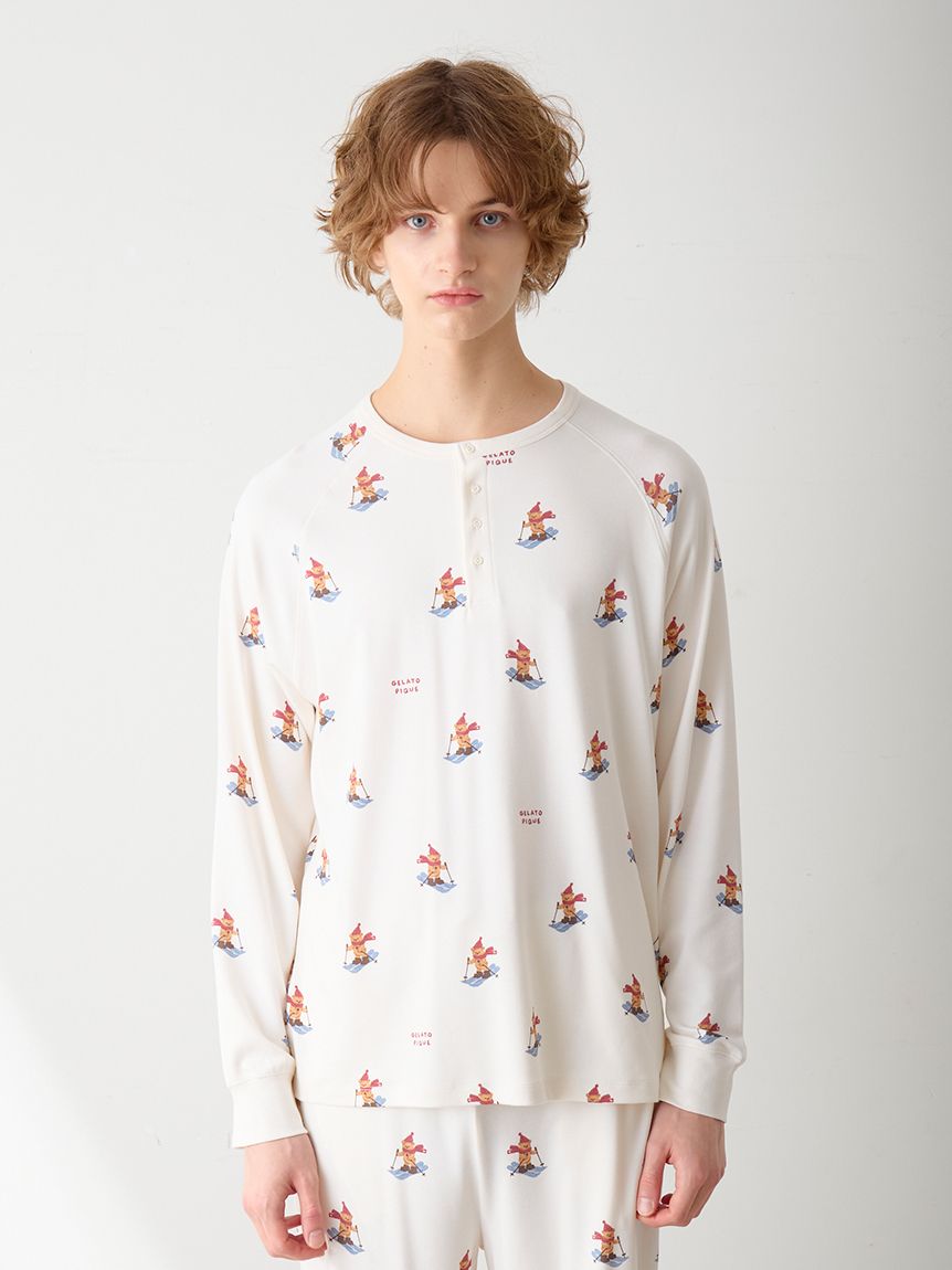 Gelato Pique HOMME スキーベア柄セット HOLIDAY】【HOMME】スキーベア柄ロンT(カットソー・Tシャツ)｜ルーム