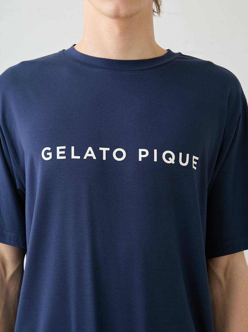 HOMME】レーヨンロゴTシャツ&ボーダーハーフパンツセット(カットソー