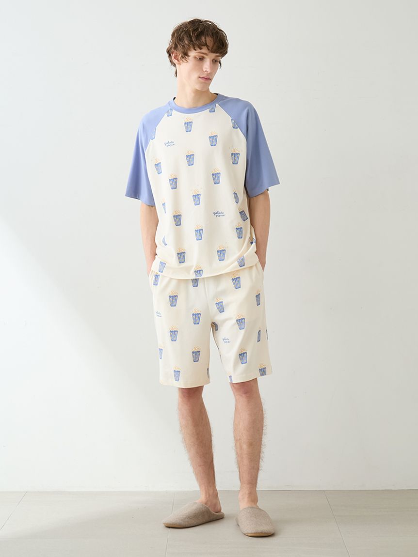 HOMME】ポップコーン柄Tシャツ(カットソー・Tシャツ)｜ルームウェア