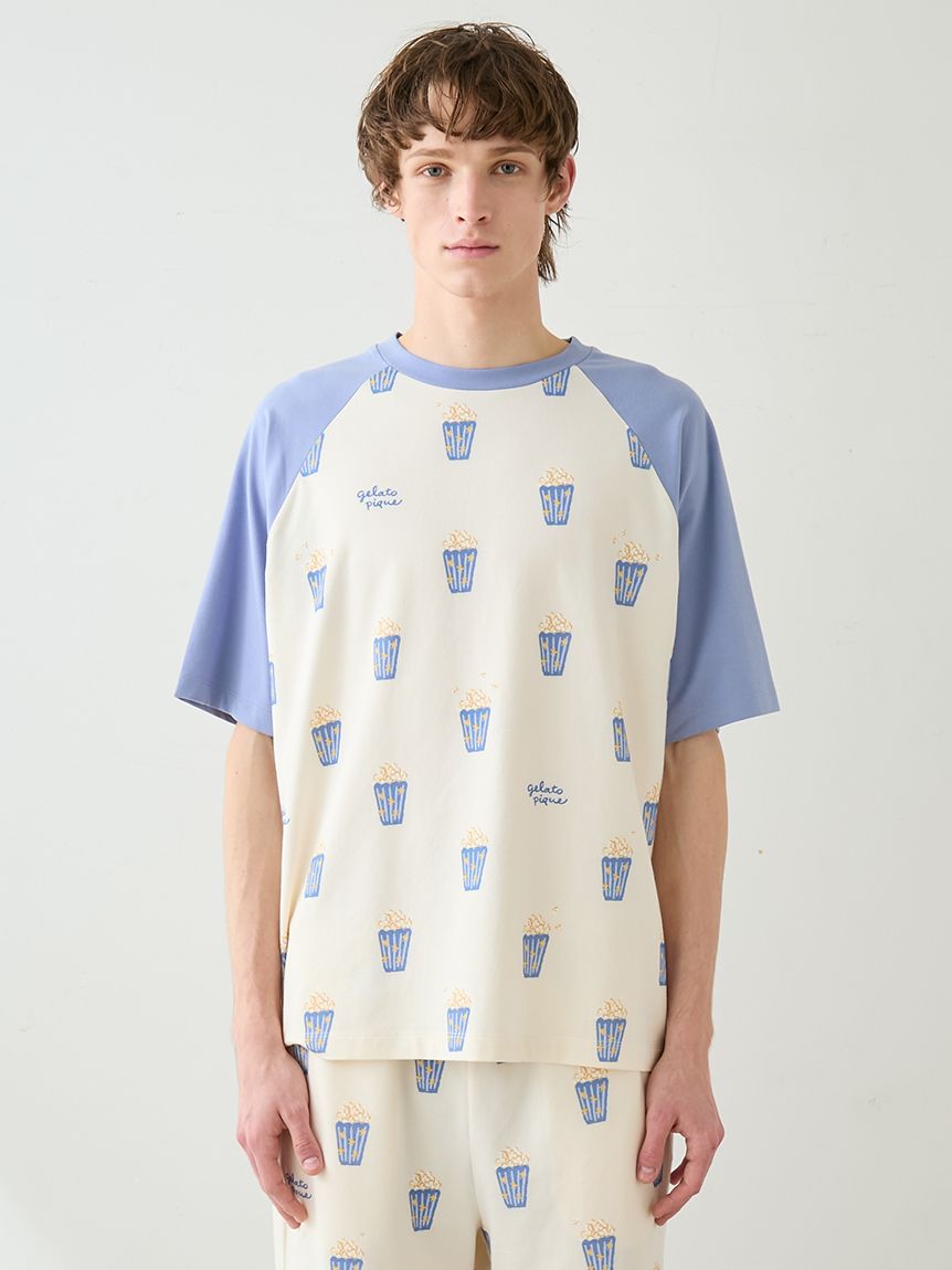 HOMME】ポップコーン柄Tシャツ(カットソー・Tシャツ)｜ルームウェア