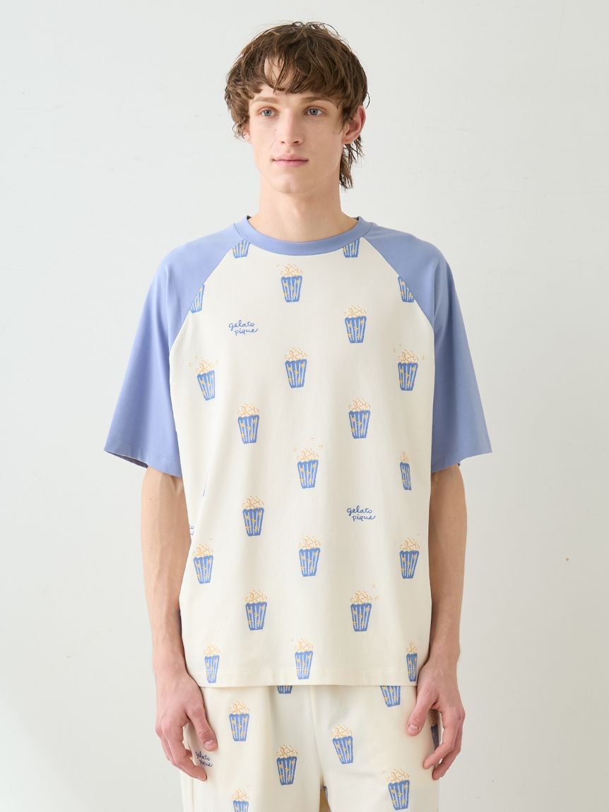 HOMME】ポップコーン柄Tシャツ(カットソー・Tシャツ)｜ルームウェア