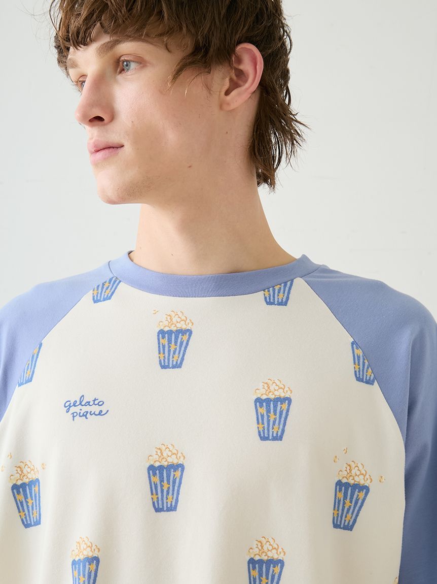 HOMME】ポップコーン柄Tシャツ(カットソー・Tシャツ)｜ルームウェア