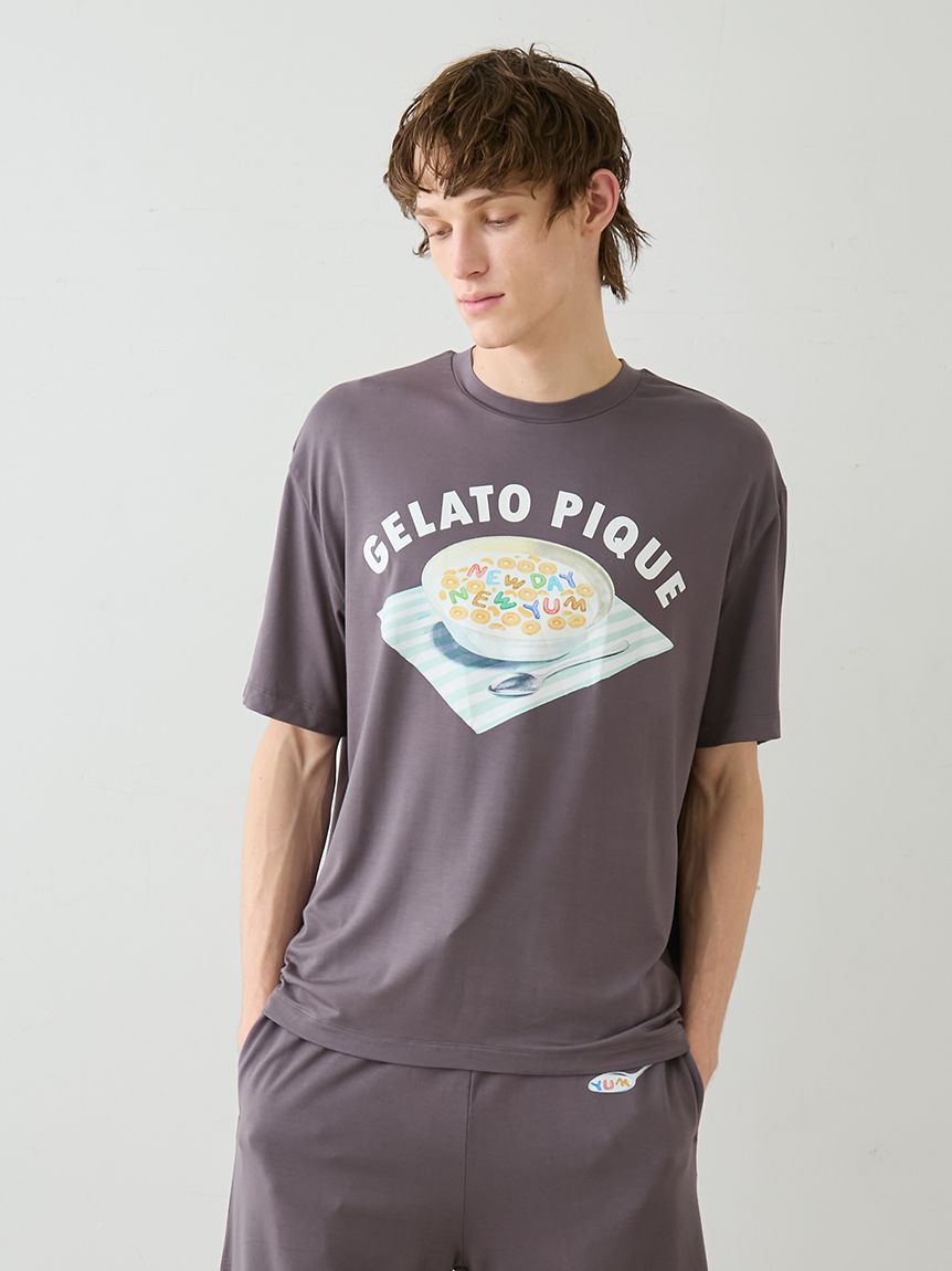 HOMME】シリアルワンポイントロゴTシャツ(カットソー・Tシャツ HOMME】シリアルワンポイントロゴTシャツ(カットソー・Tシャツ