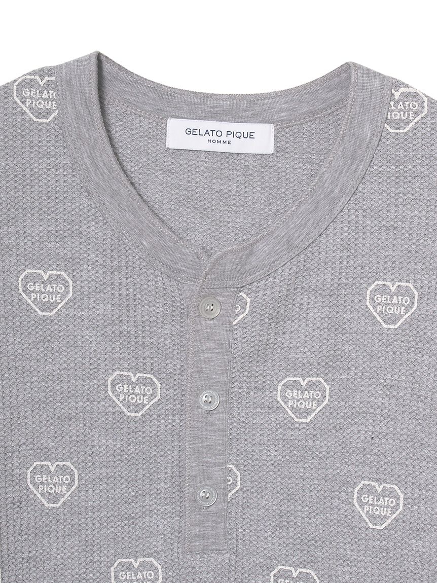 HOMME】ワッフルヘンリーネックロンT(カットソー・Tシャツ)｜ルーム