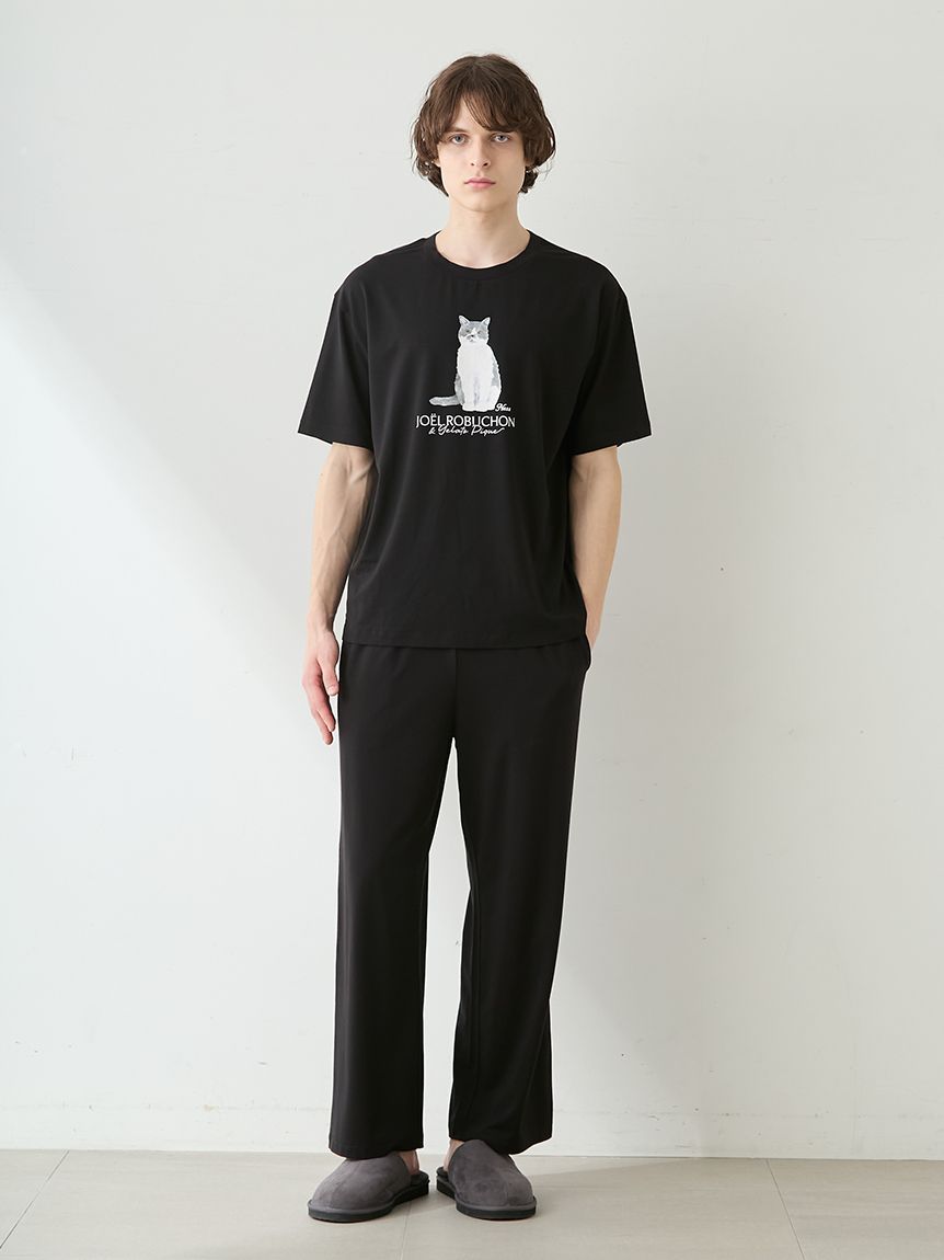 JOEL ROBUCHON】【HOMME】【持続冷感】CATプリントTシャツ(カットソー