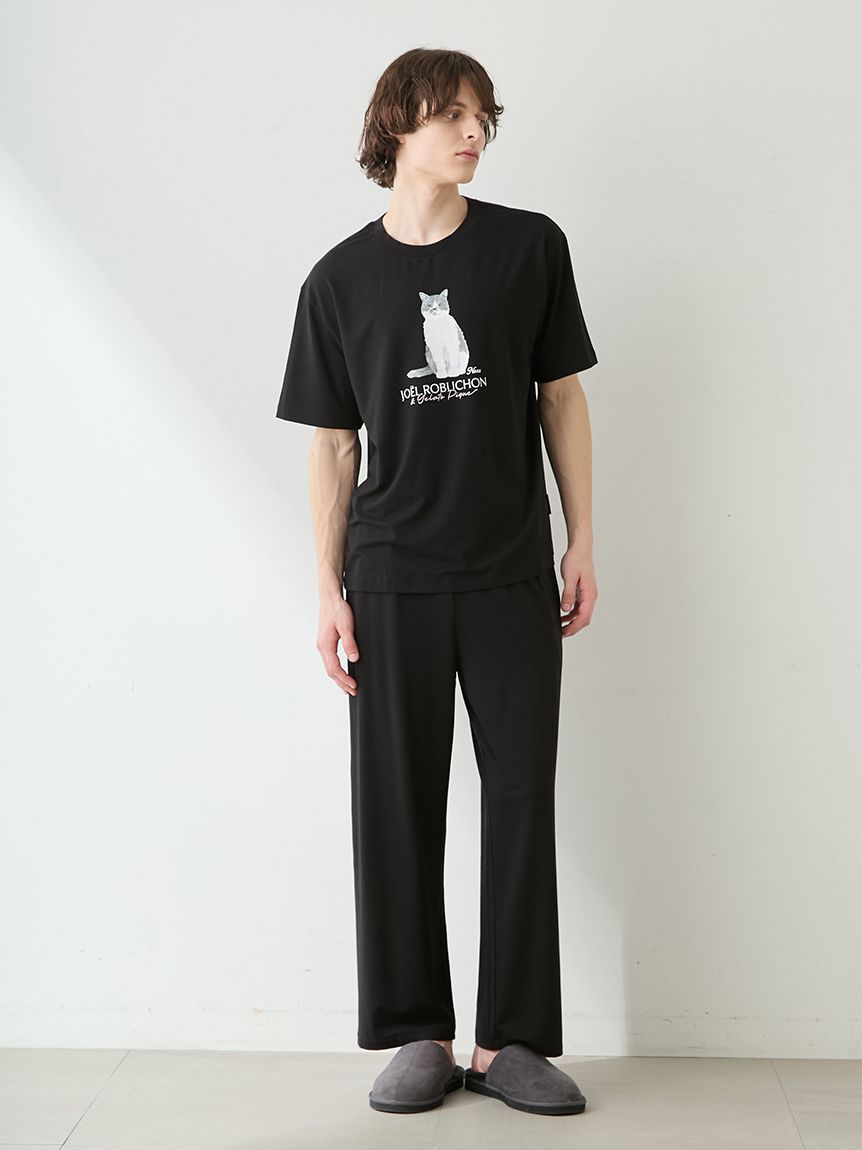 JOEL ROBUCHON】【HOMME】【持続冷感】CATプリントTシャツ(カットソー