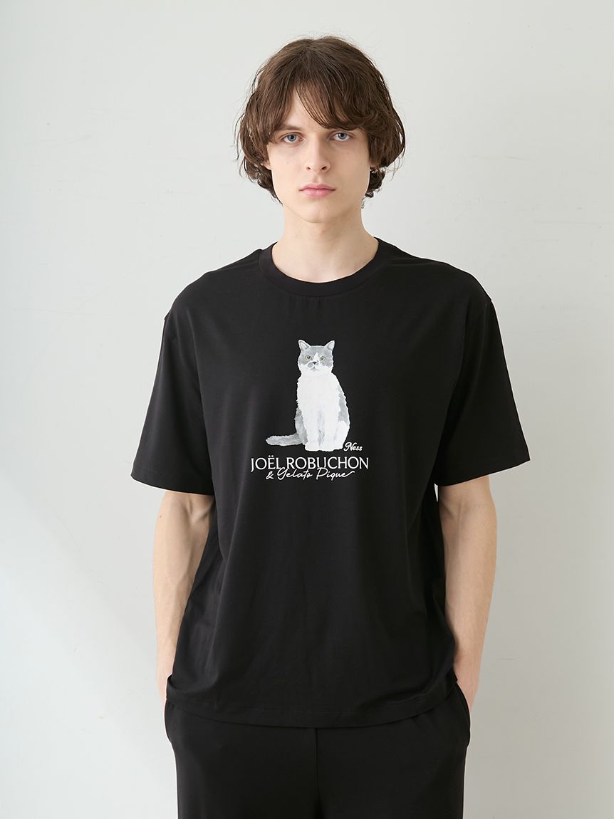 JOEL ROBUCHON】【HOMME】【持続冷感】CATプリントTシャツ(カットソー